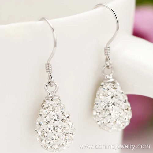 Drop Shamballa Bead Ladies Earrings Crystal Jewelry Earrings